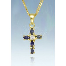 Multi-stone Cross Gold Plated