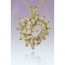 Large Abstract Heart Spray Gold Plated